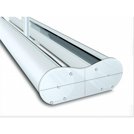 Testrite Visual Products Mercury Retractable Banner Stands 24 in. - 2 Sided Mercury Stand- Silver RY4-B